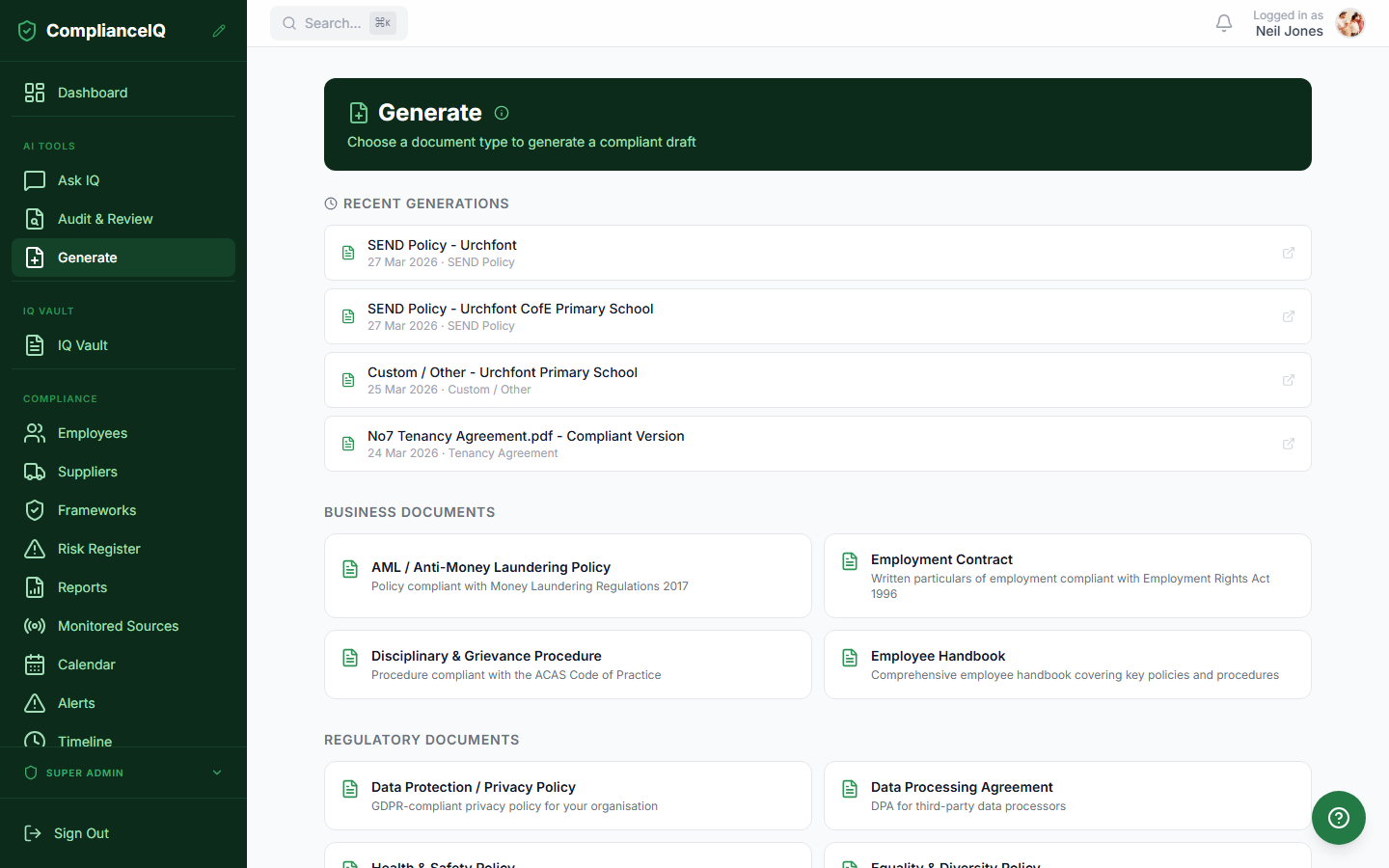 Generate documents that pass first time